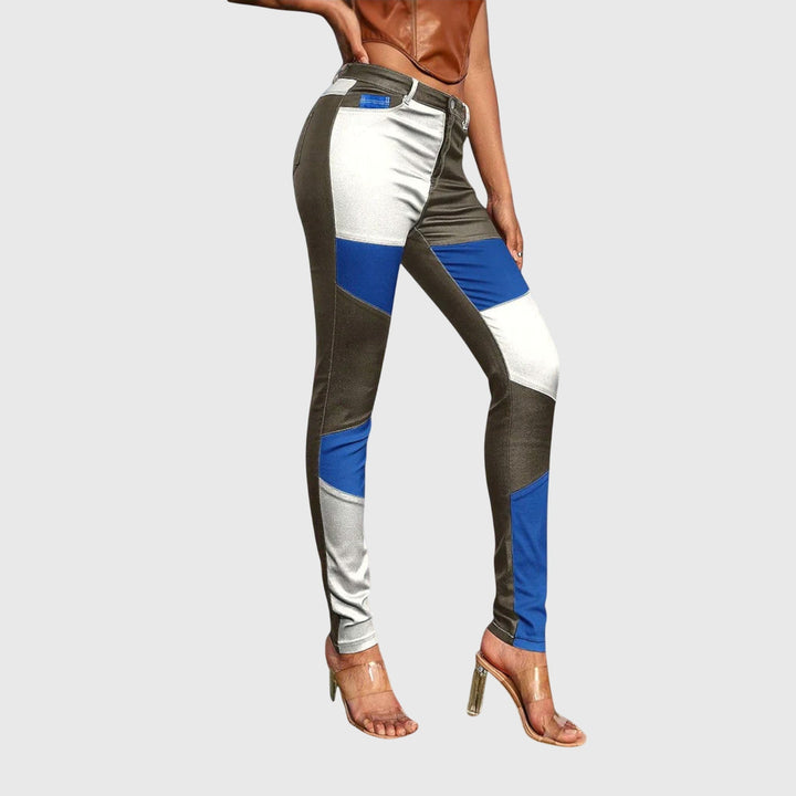Sylvia | Tube Pants with Colour Block Pattern