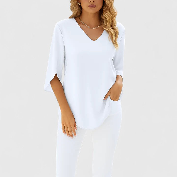 Annie | Sophisticated V-Neck Blouse
