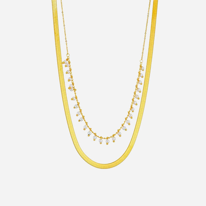 Melinda | Luxe Snake Choker & Pearl Jewellery Set 18K Gold