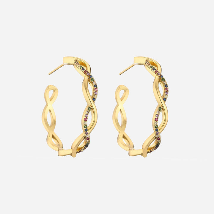 Crystal | Wave Earrings 18K Gold