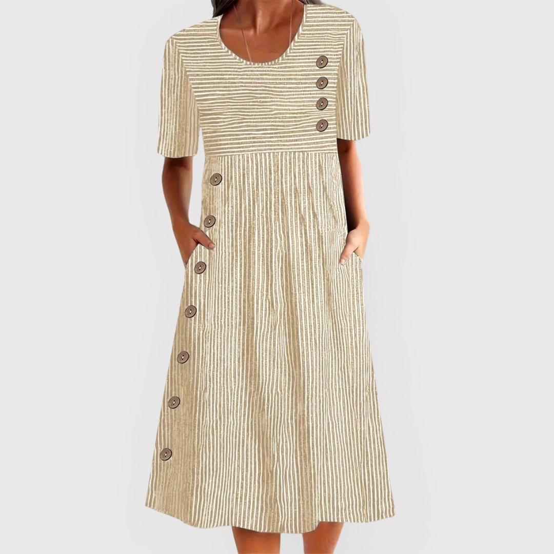 Aria | Striped Midi Dress