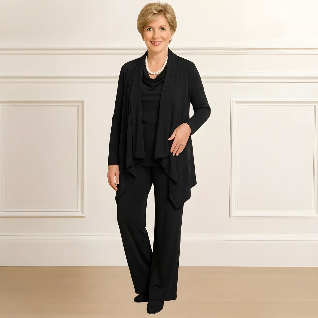 Evelyn | Cardigan, Top & Trousers Set