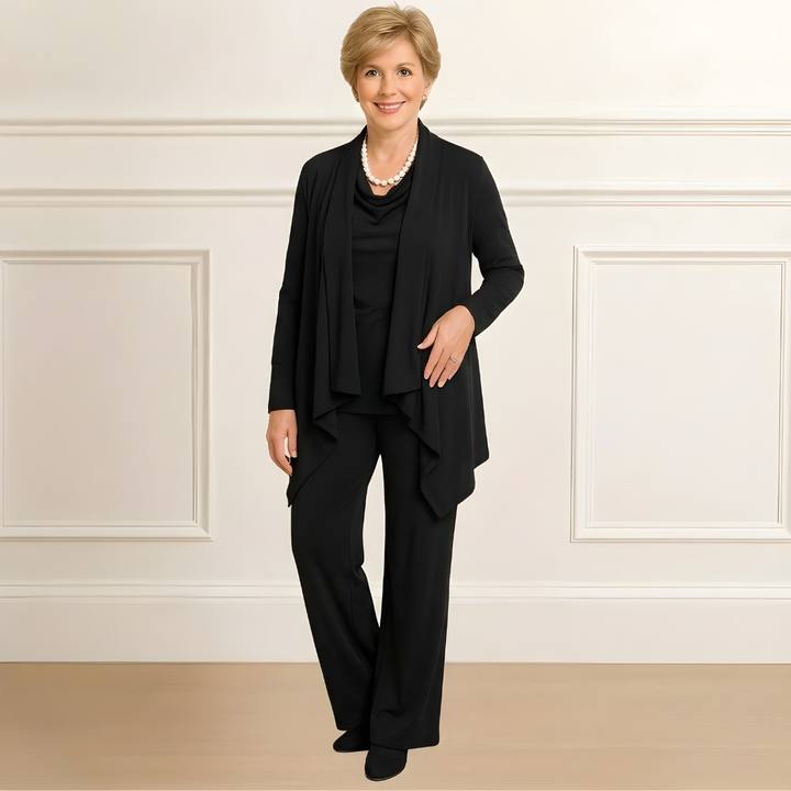 Evelyn | Cardigan, Top & Trousers Set