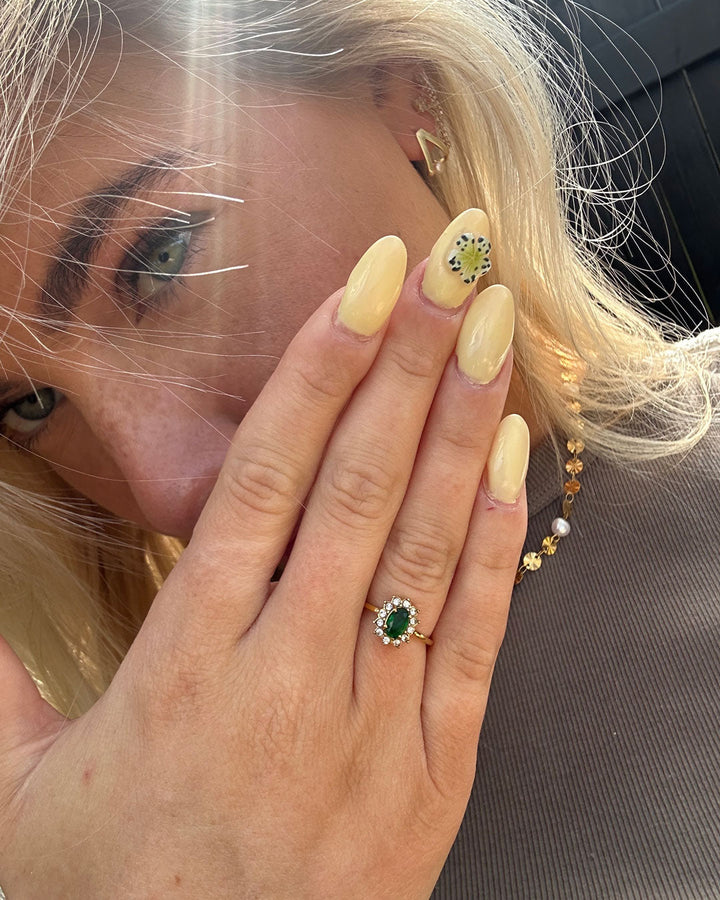 Alyssa | Green Zirconia Ring 18K Gold