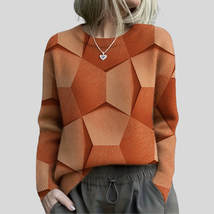 Lucia | Geometric Colorblock Knit Sweater