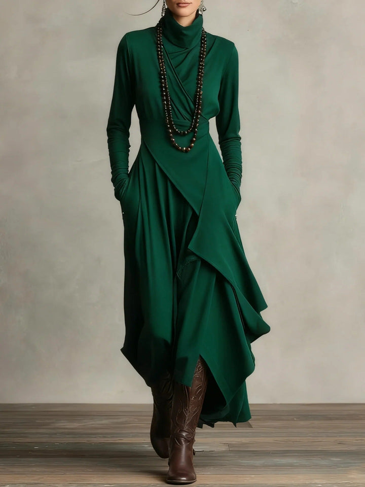 Natalia | Asymmetrical Maxi Knit Dress