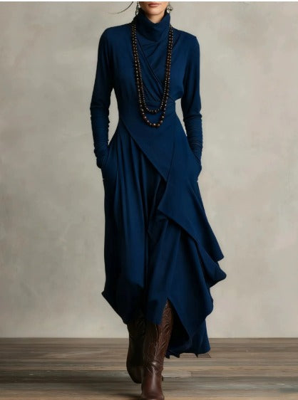 Natalia | Asymmetrical Maxi Knit Dress
