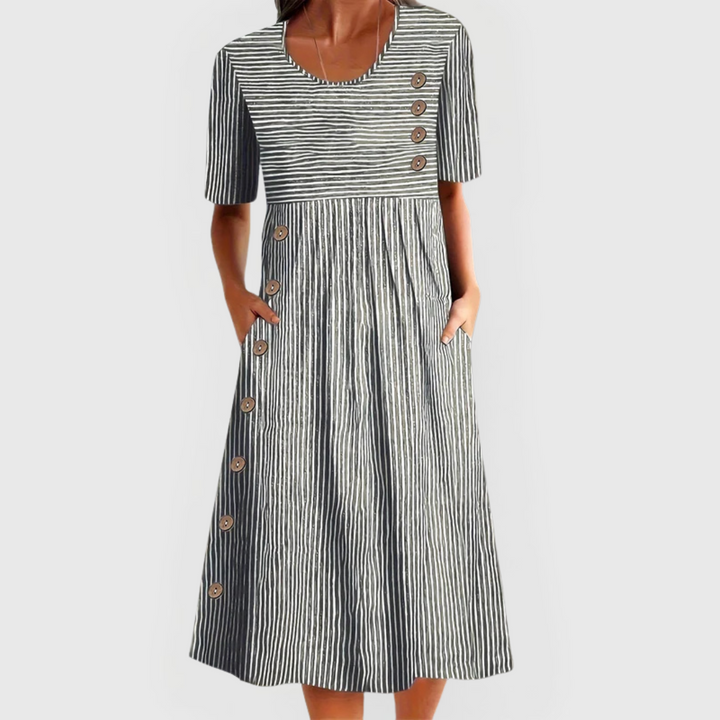 Aria | Striped Midi Dress