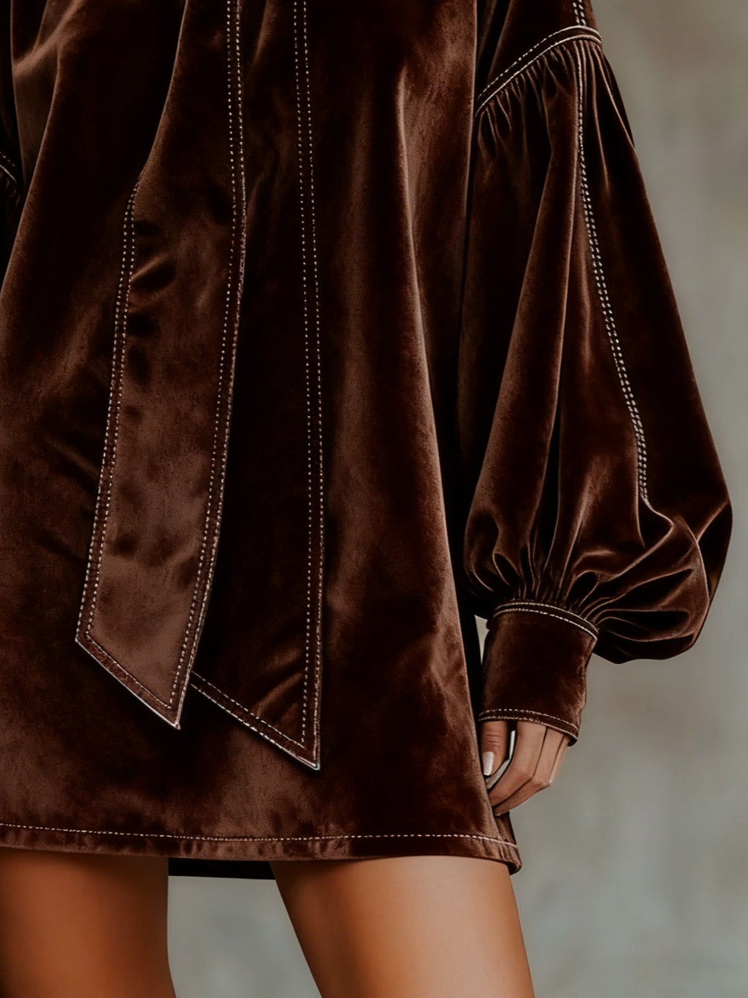 Valentina | Mini Velvet Dress with Bow