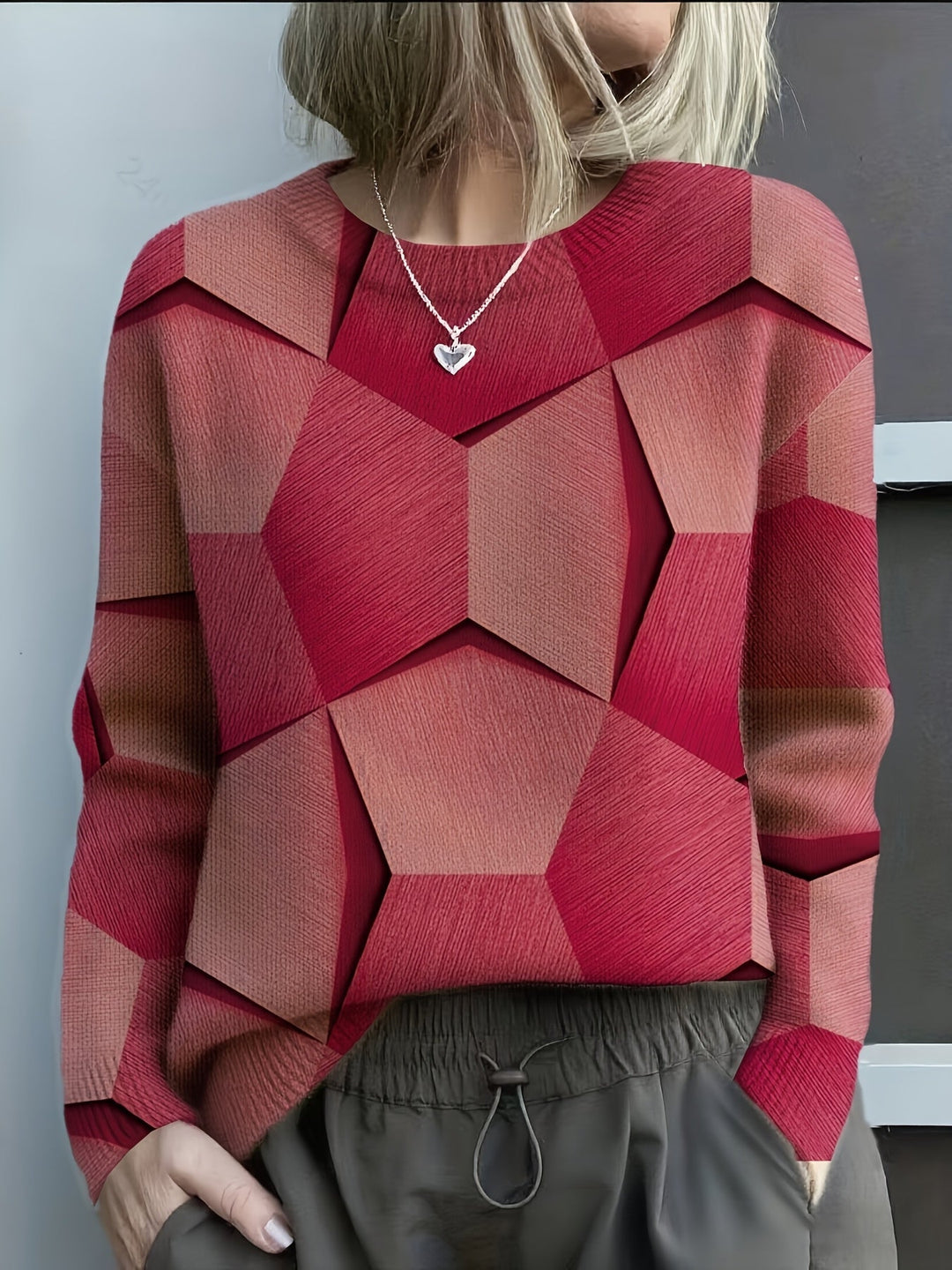 Lucia | Geometric Colorblock Knit Sweater