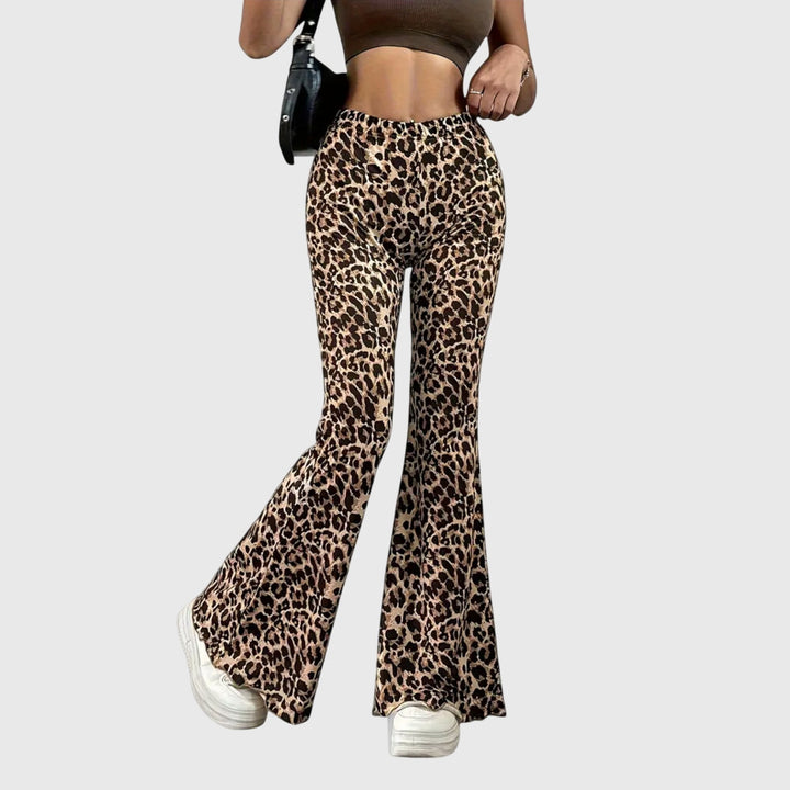 Sue | Leopard Bootcut Trousers
