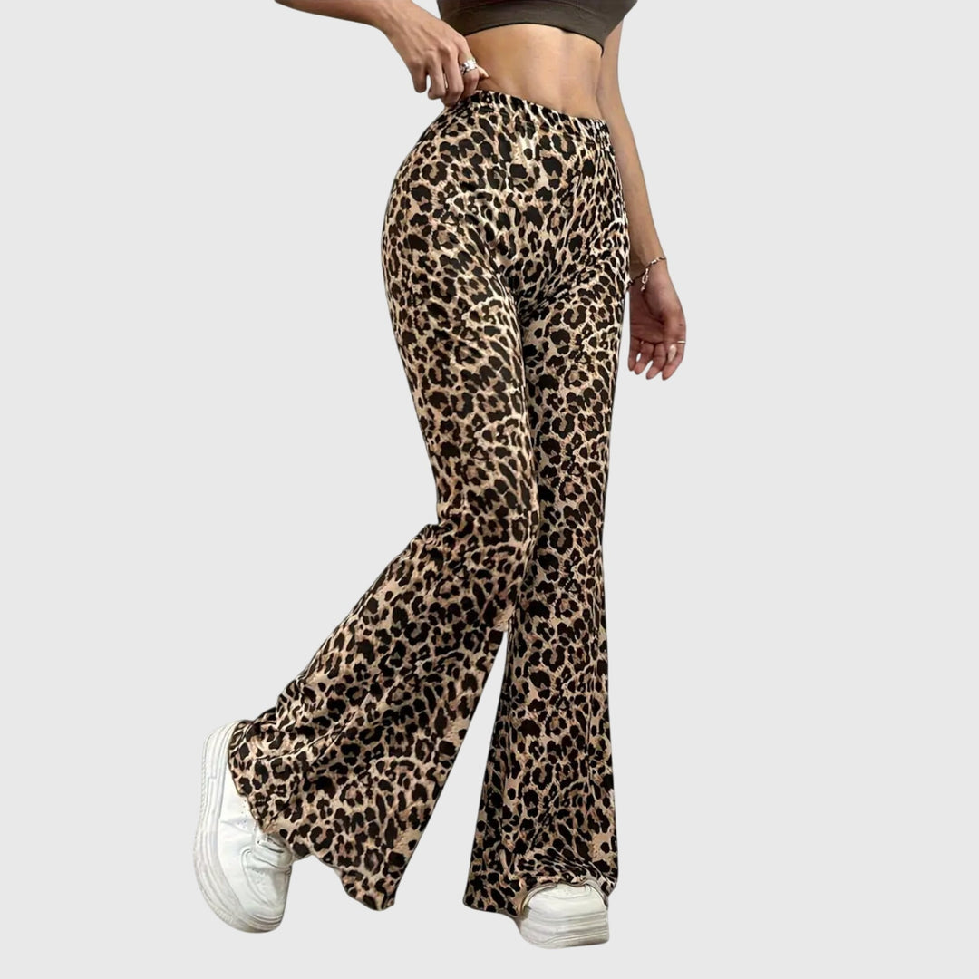 Sue | Leopard Bootcut Trousers