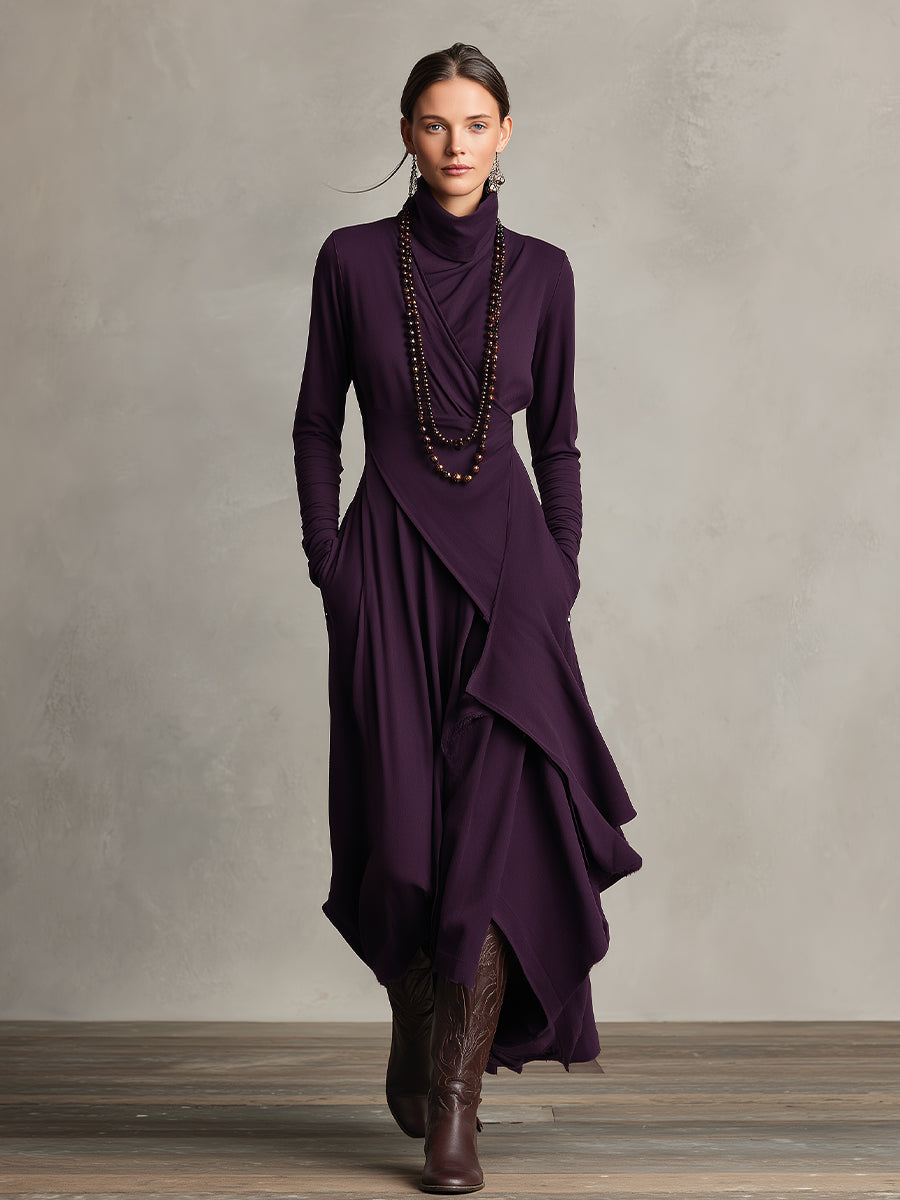 Natalia | Asymmetrical Maxi Knit Dress