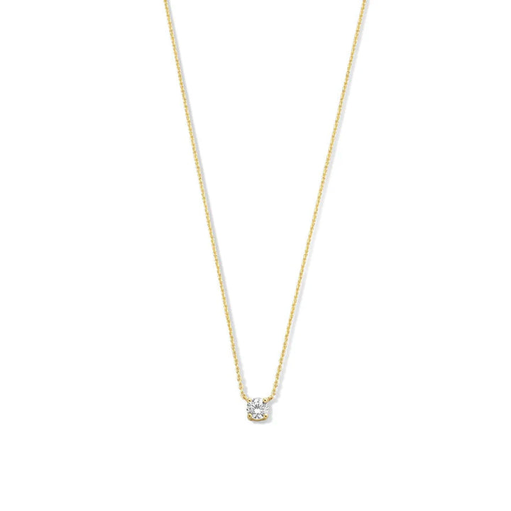 Christina | Moissanite Stone Necklace 14k Gold