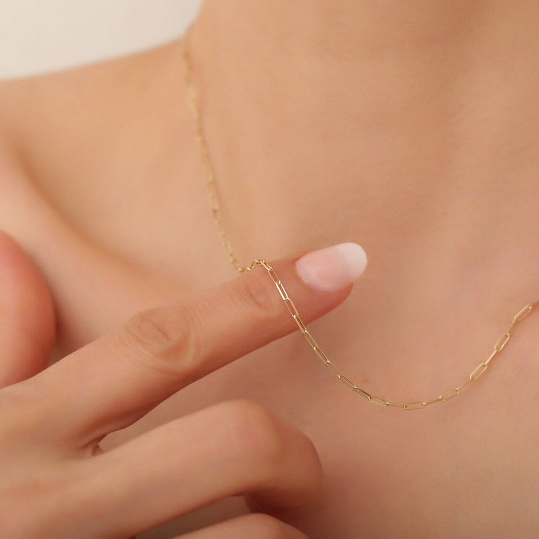 Morgan | Small Paper Necklace 18K Gold
