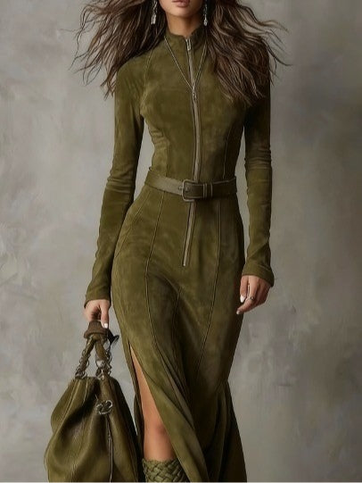 Alessia | Long Suede Dress