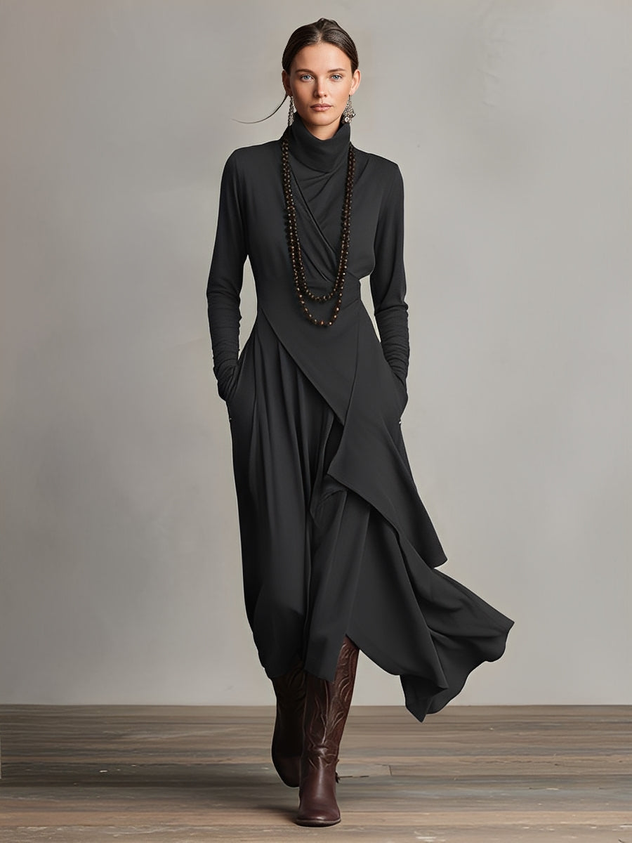 Natalia | Asymmetrical Maxi Knit Dress